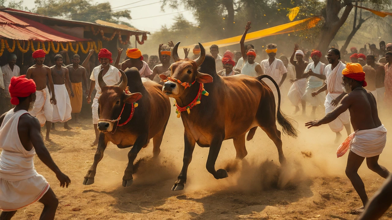 Jallikattu bull taming event in Madurai during Pongal festival